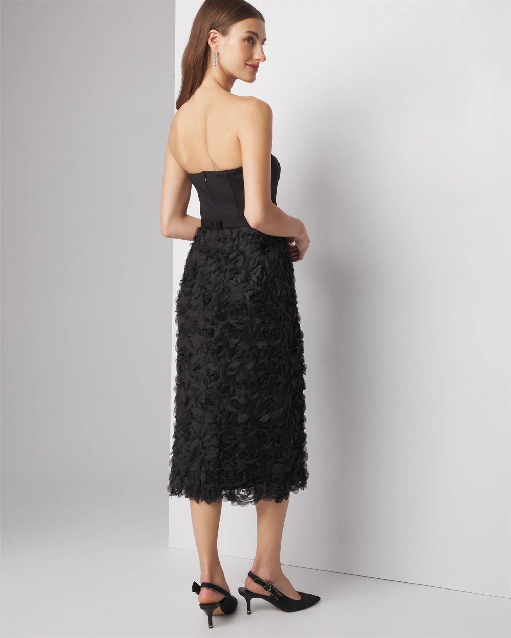 h&m blue dress Women Long Sleeve Navy White Lace Floral Midi Dress, Loose A-Line Flowy Onsale Size:00 US / 32 EU Blue with red ribbon